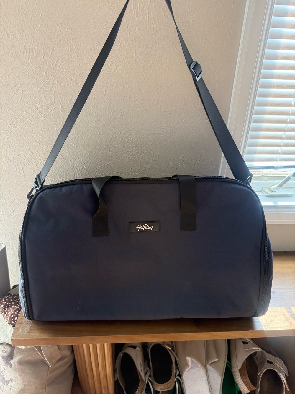 Halfday Navy Duffel Bag with Shoulder Strap - Picture 4 of 6